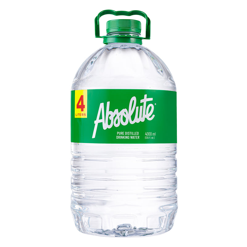 Absolute Distilled Drinking Water 4L (4 bottles x P64/btl)