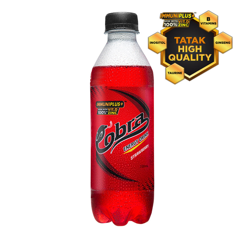 Cobra Energy Drink – Strawberry with Immuniplus+ 330ml (24 bottles x P22.50/btl)