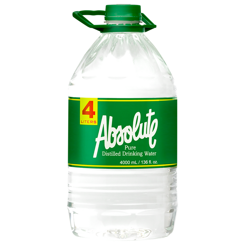 Absolute Distilled Drinking Water 4L (4 bottles x P62.50/btl)
