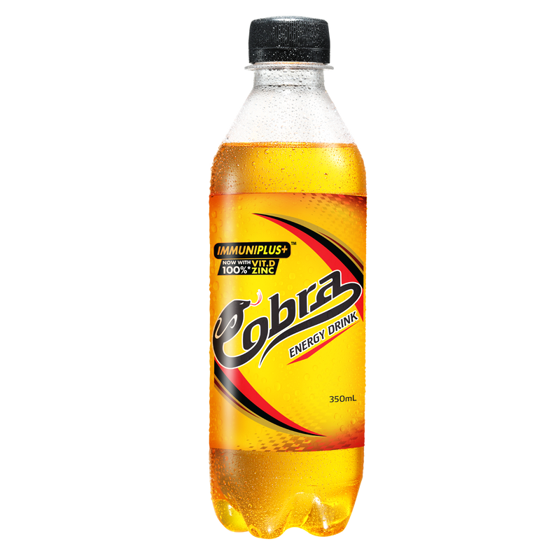 Cobra Energy Drink – Original with Immuniplus+ in resealable bottle (350ml x 24 bottles)